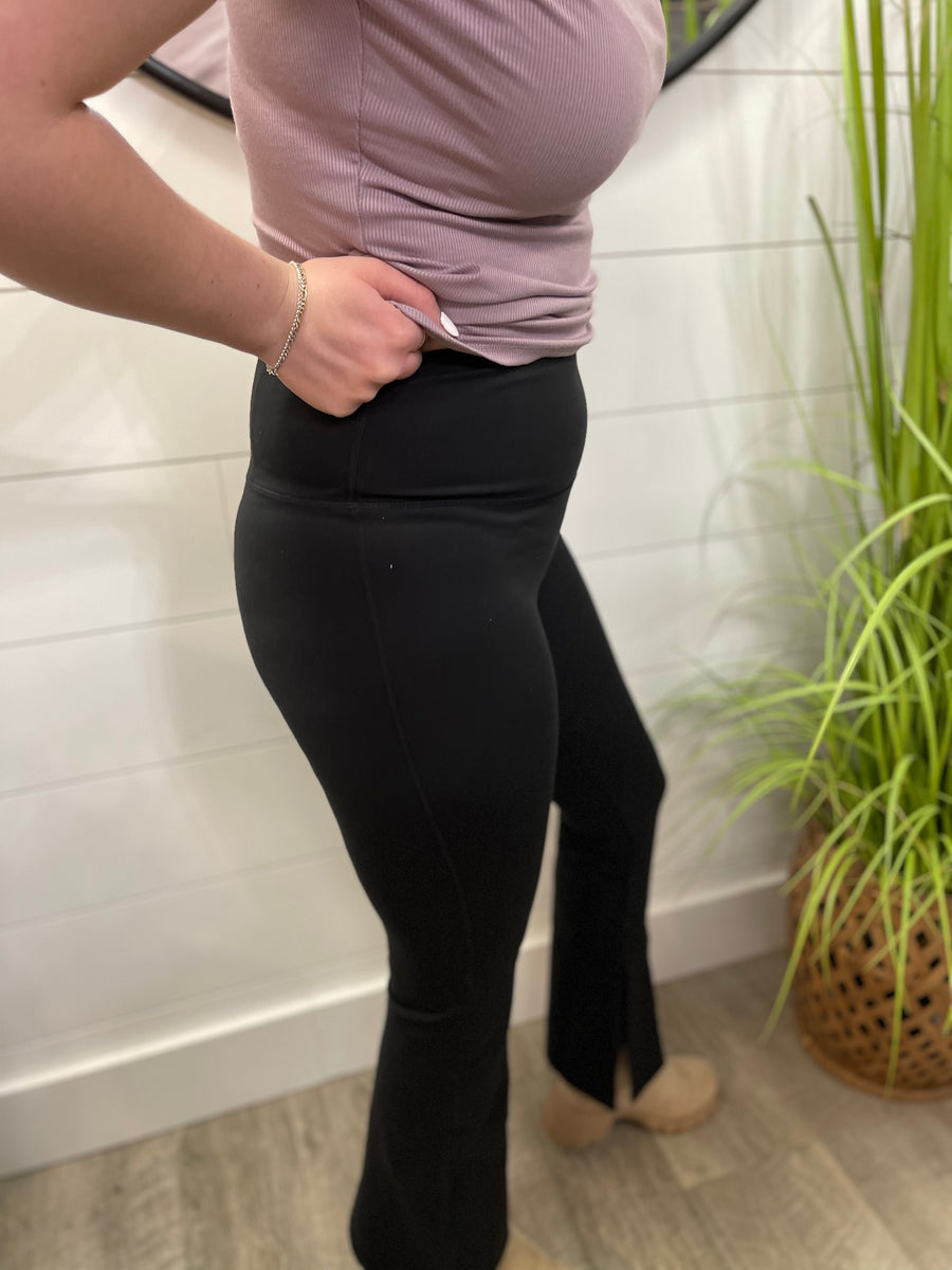 Fit and Flare Leggings with Side Slit