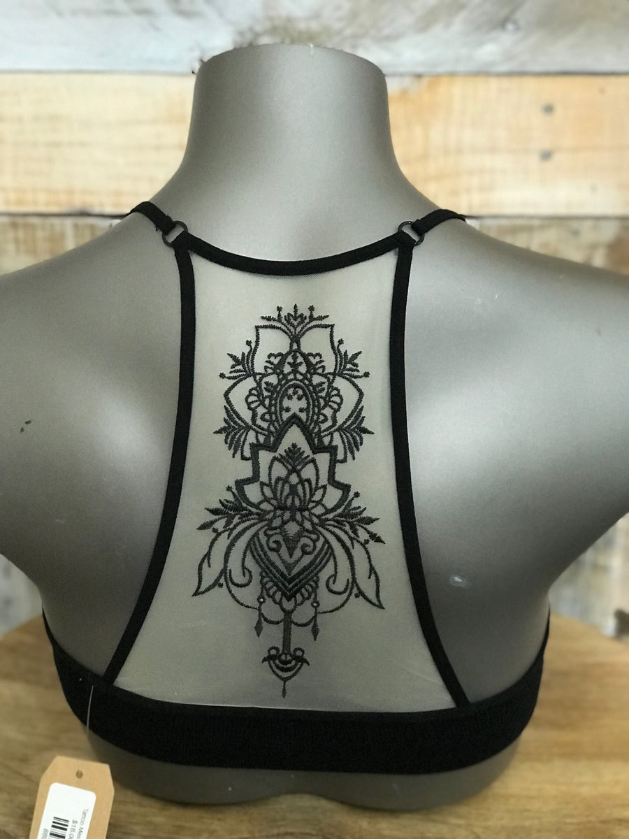 Tattoo Mesh Racerback Bralette – Two Cubs Boutique