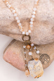 Lily Agate Stone & Charms Necklace