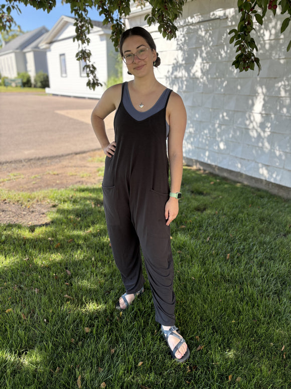 Casual Oversized Solid Knit Jumpsuit