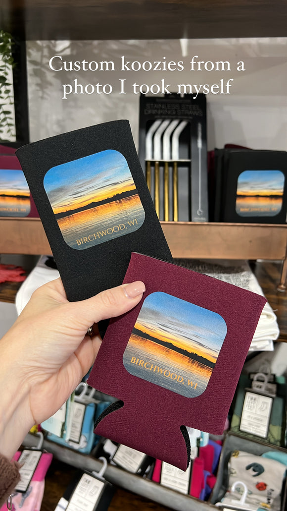 Birchwood Lake Scene Can Koozie