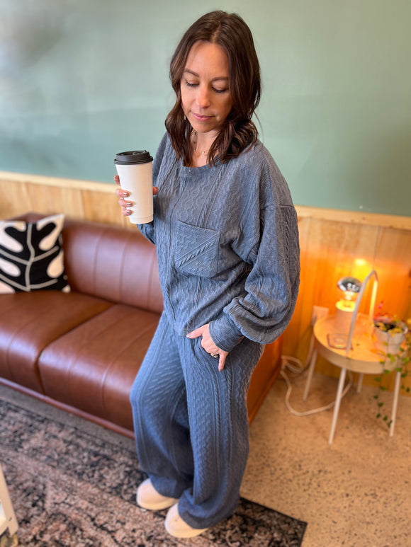 Oversized Cable Knit Loungewear Set