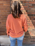 Mineral Washed Long Sleeve Thermal Ribbed