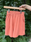 Linen Blend High Waist Shorts