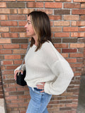 Chunky Knit Long Sleeve Cuff Sleeve Pullover