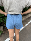 Linen Blend High Waist Shorts