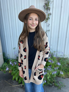 Kid's Leopard Print Cardigan