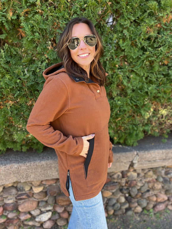 Textured Fleece Pullover Hoodie