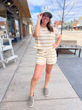 Elastic Waist Striped Shorts