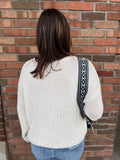 Chunky Knit Long Sleeve Cuff Sleeve Pullover