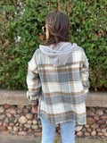 Oversized Plaid Casual Hoodie Shacket