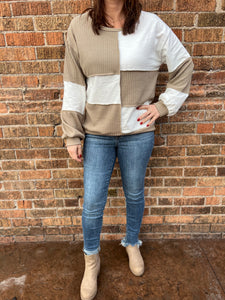 Cable Rib Texture Mix Match Top