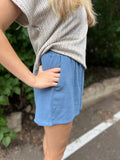 Linen Blend High Waist Shorts