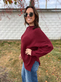 Ribbed Mock Neck Pullover