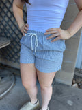 Linen Pinstriped Shorts
