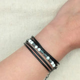 Leather Morse Code Bracelet