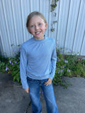 Girls Ribbed Mock Neck Long Sleeve