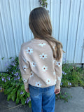 Kid's Beige Flower Crew Neck