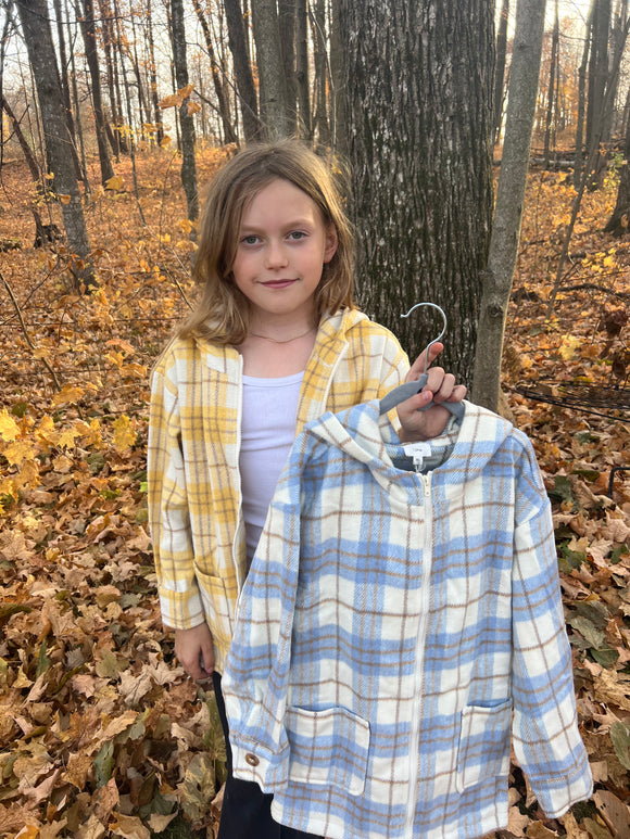 Kids Plaid Full Zip Hooded Jacket