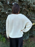 Pearl Shoulder Long Sleeve Sweater