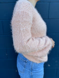 Twist Back Bubble Sleeve Sweater