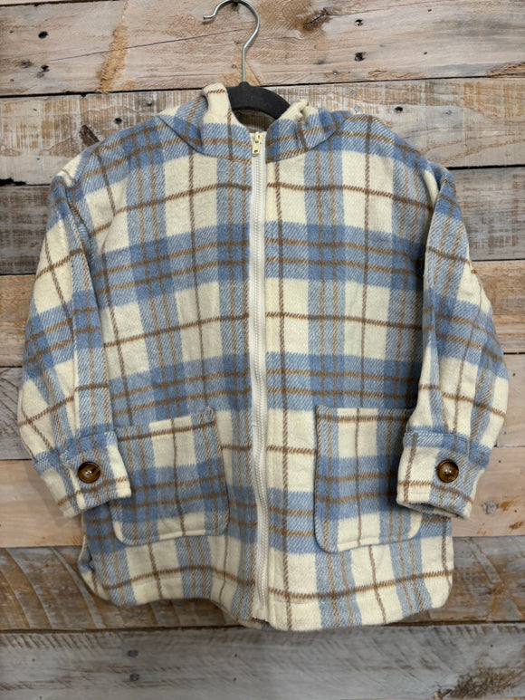 Kids Plaid Full Zip Hooded Jacket