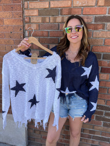 Distressed Star Sweater