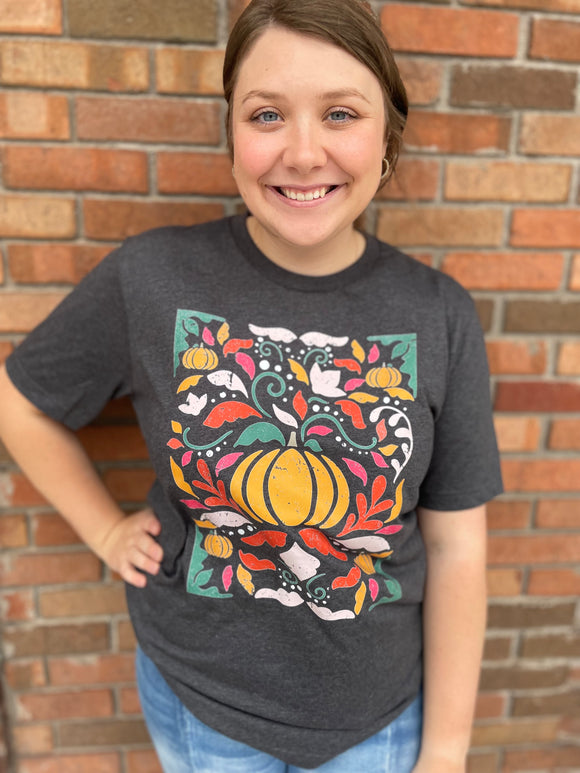 Pumpkin Mosiac Graphic Tee Shirt