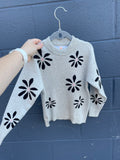 Kid's Light Gray Flower Crew Neck