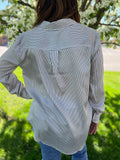 Pinstripe Long Sleeve Button Up