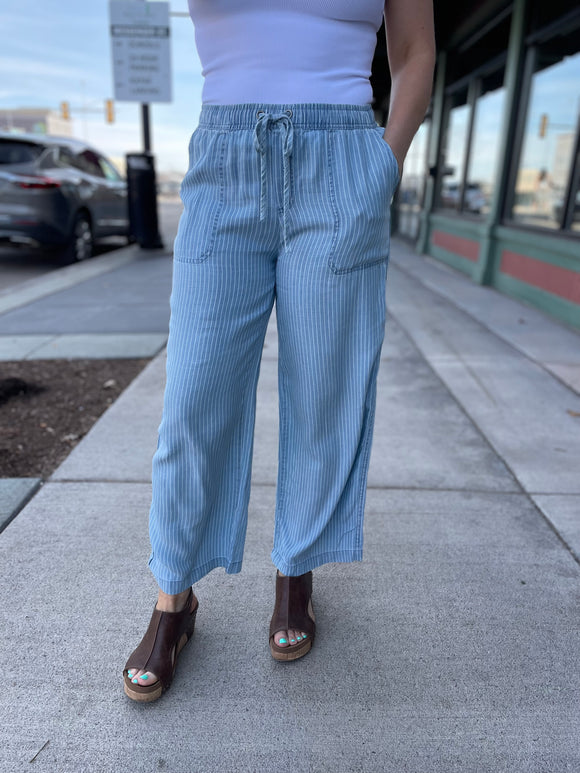 Striped Relaxed Wide Leg Pant