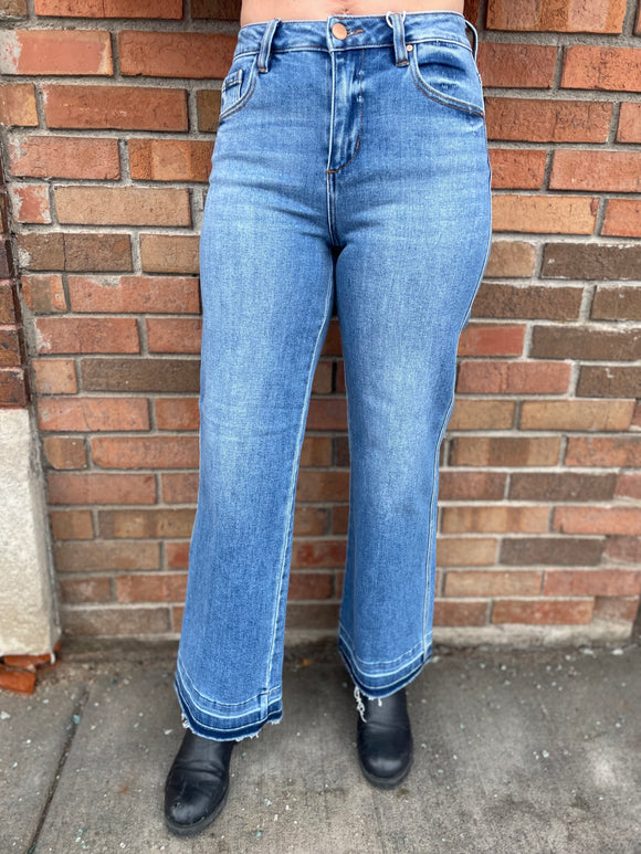 Risen High Rise Ankle Straight Jeans