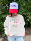 USA Flag Graphic Cropped Crewneck