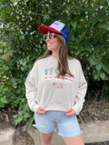 USA Flag Graphic Cropped Crewneck