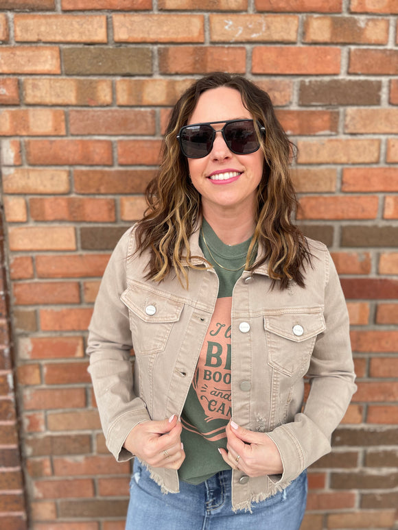 Risen Distressed Colored Denim Jacket