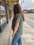 Round Neck Front Twist Short Sleeve