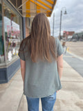 Round Neck Front Twist Short Sleeve