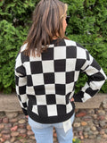 Checkerboard Print Sweater