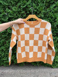 Checkerboard Print Sweater