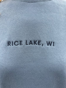 "Rice Lake" Embroidered Crew Sweatshirt