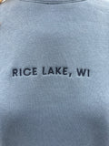 "Rice Lake" Embroidered Crew Sweatshirt