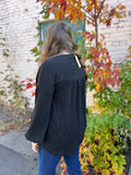 Long Sleeve Thermal Ribbed V Neck