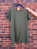 Round Neck Short Sleeve Tunic Dress