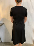 Midi Length Twist Front Solid Dress