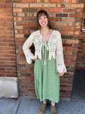 Spaghetti Strap Hanky Hem Maxi Dress