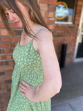 Spaghetti Strap Hanky Hem Maxi Dress