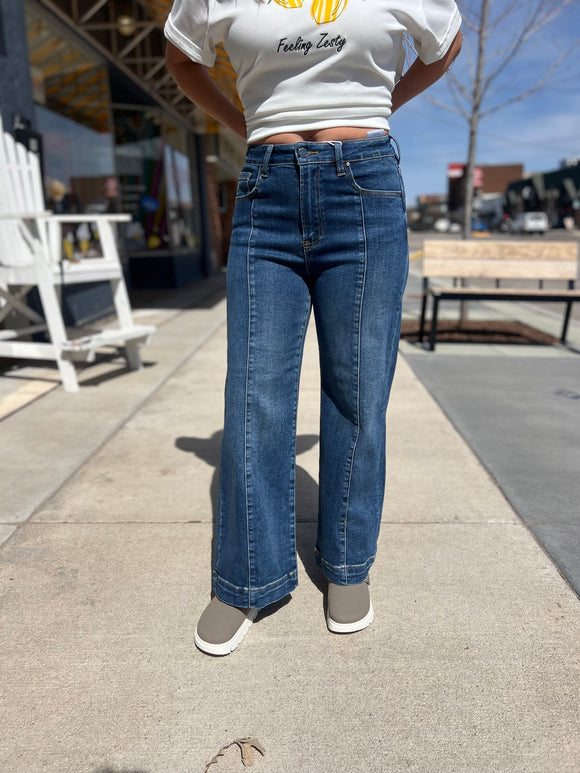 Risen High Rise Crop Wide Leg Jean