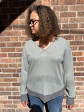 Soft Slouchy V Neck Waffle Knit