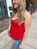 Spaghetti Strap Bubble Hem Top