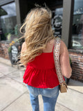 Spaghetti Strap Bubble Hem Top